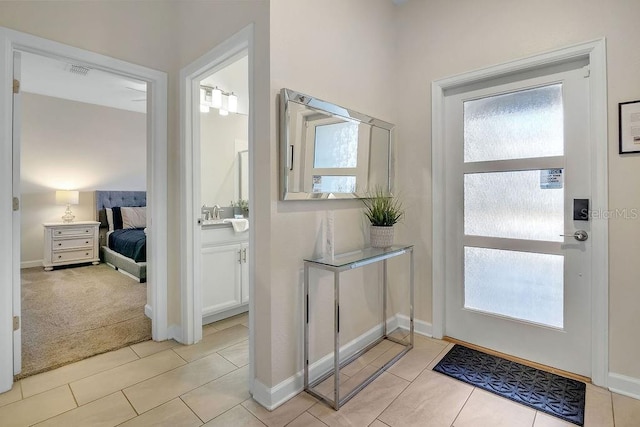 view of tiled foyer