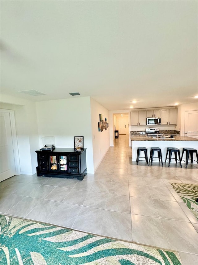 view of tiled living room