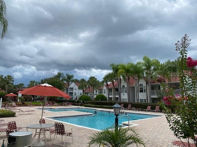 view of pool featuring a patio area