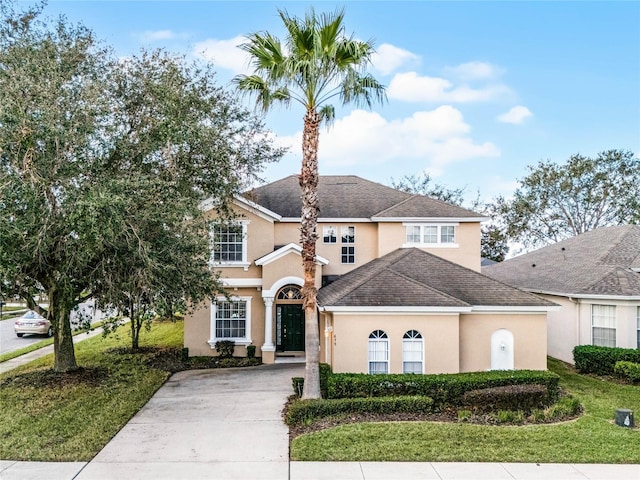 view of front property with a front lawn