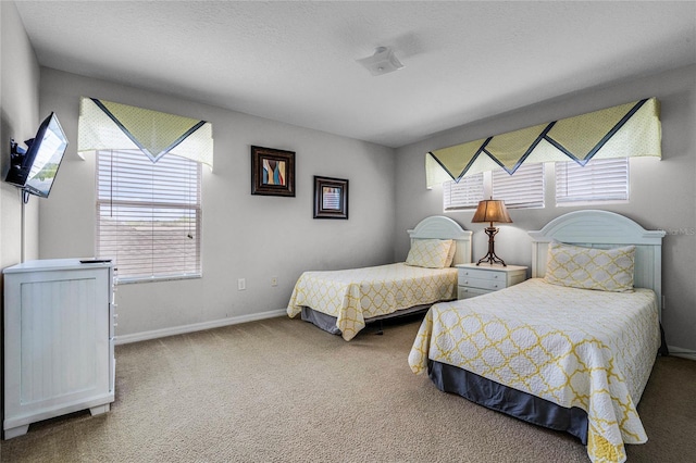 bedroom with carpet floors and multiple windows