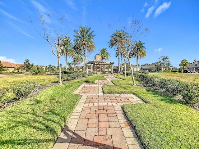 view of yard with a gazebo