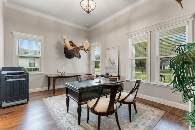 dining space featuring hardwood / wood-style floors and a wealth of natural light