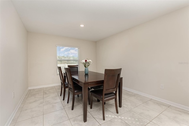 view of tiled dining room