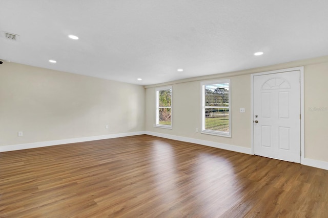 interior space with light hardwood / wood-style flooring