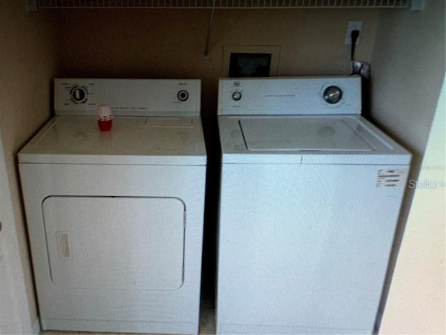 laundry area featuring washer and dryer