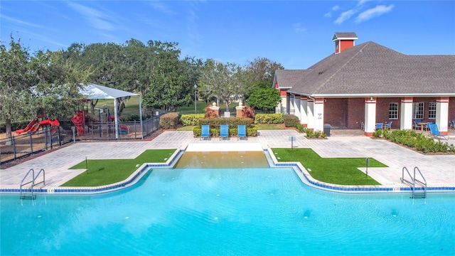 view of pool with a patio area