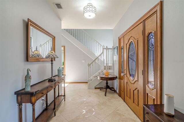 view of tiled foyer