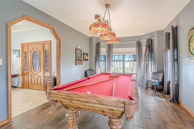 recreation room with pool table