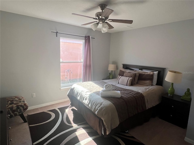 bedroom featuring ceiling fan