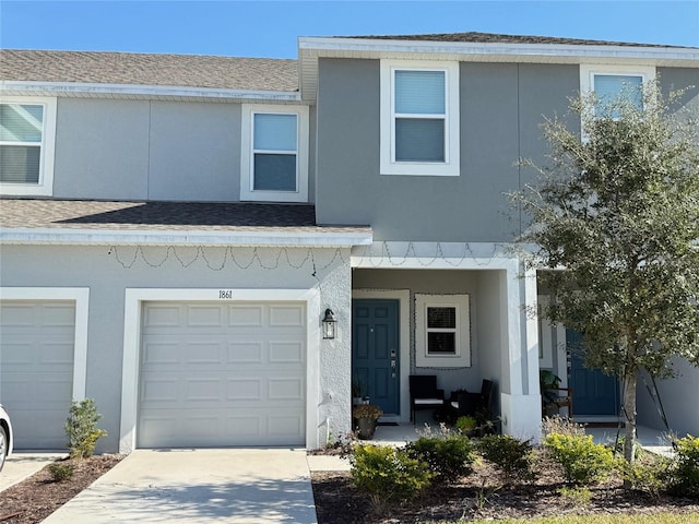 view of property with a garage