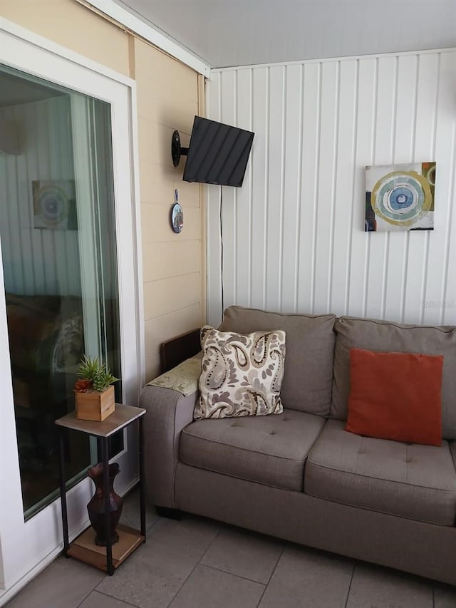 view of tiled living room