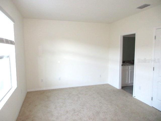 empty room with light carpet and plenty of natural light