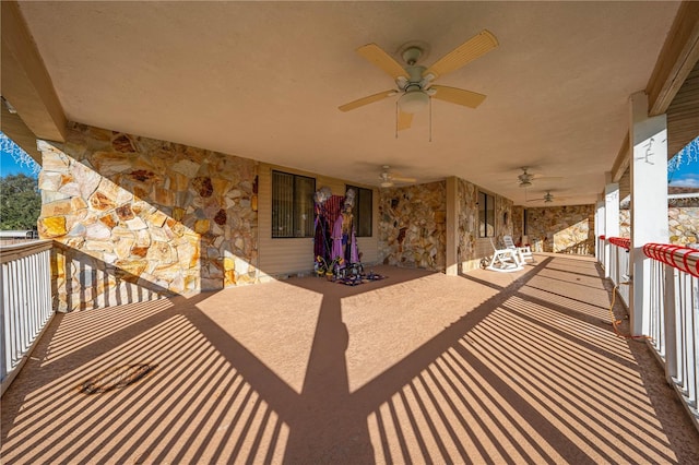 view of patio with ceiling fan