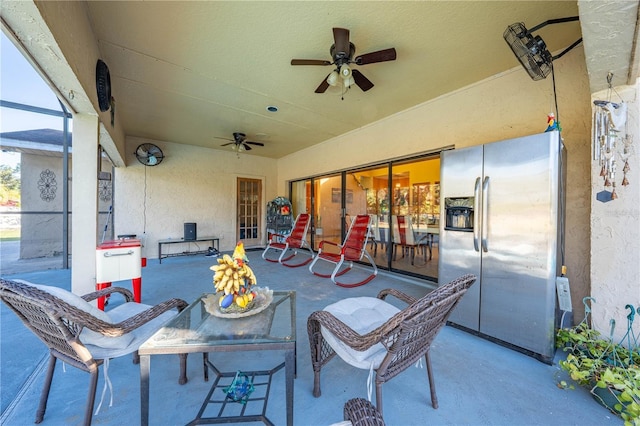 view of patio / terrace with ceiling fan