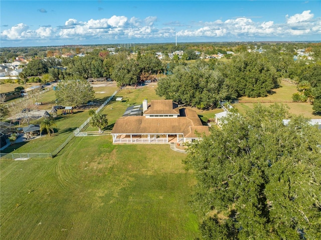 aerial view with a rural view