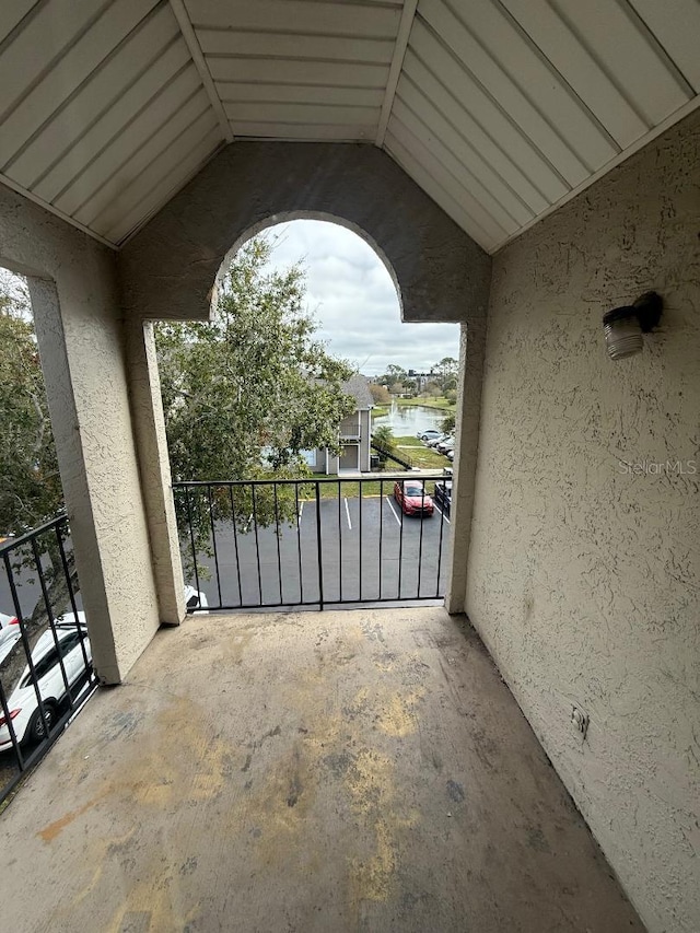 balcony with a water view