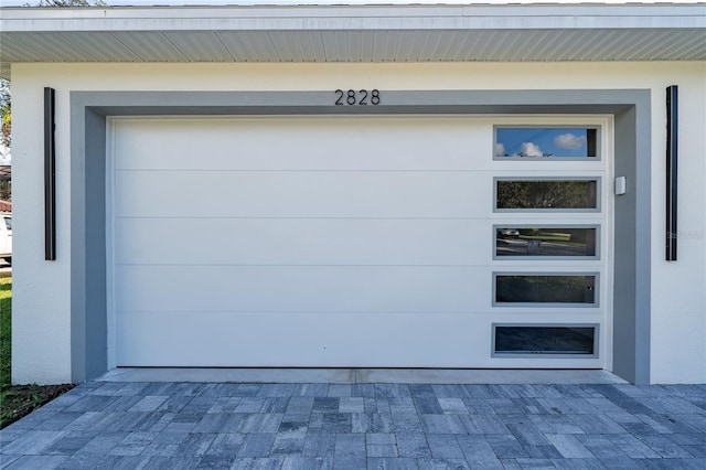 entrance to property with a garage