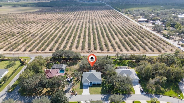 drone / aerial view with a rural view