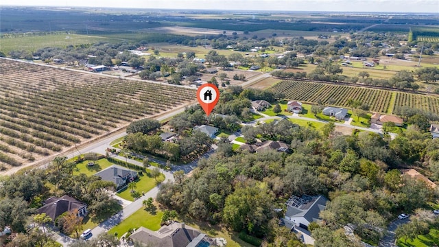 bird's eye view featuring a rural view