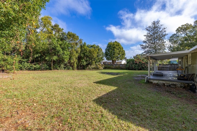 view of yard featuring a patio