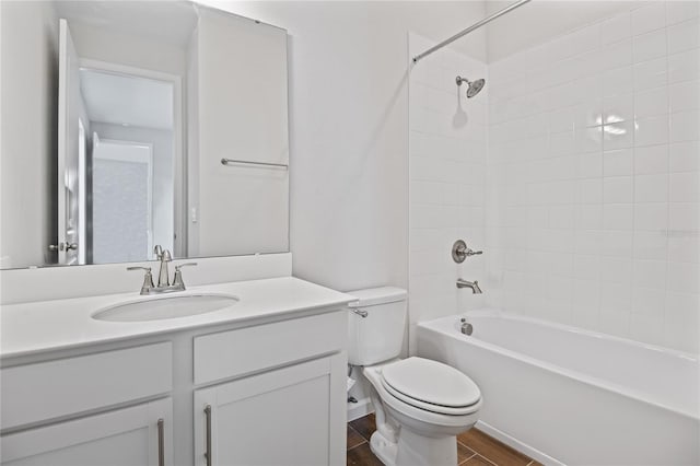 full bathroom featuring vanity, toilet, and shower / bathtub combination