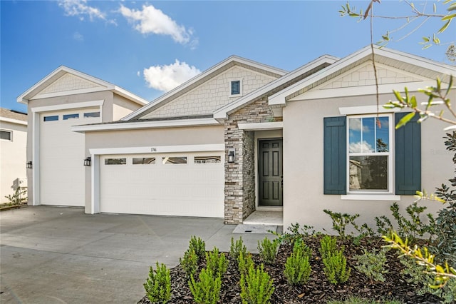 view of front of home with a garage