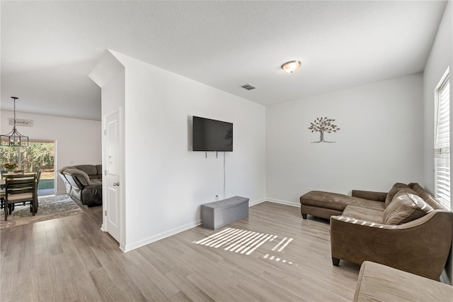 living room featuring light hardwood / wood-style flooring