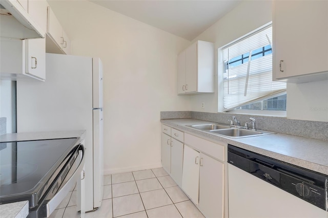 kitchen with white cabinets, dishwasher, and sink