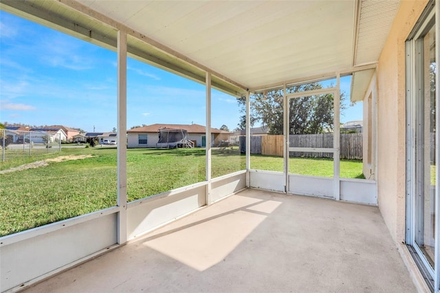 view of unfurnished sunroom