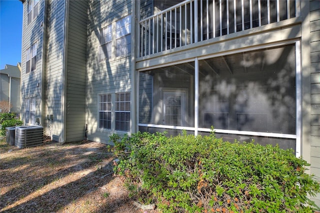 exterior space with central air condition unit