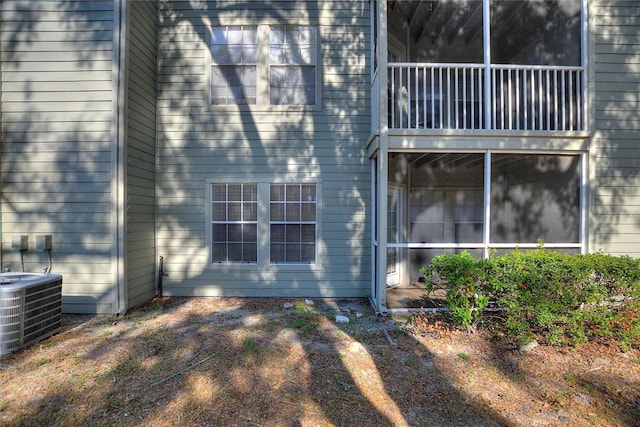 view of home's exterior featuring central AC unit