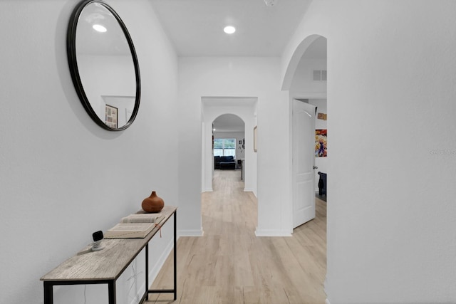 hallway featuring light hardwood / wood-style floors