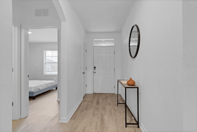 foyer entrance featuring light hardwood / wood-style floors