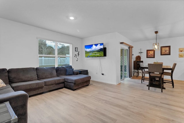 living room featuring light hardwood / wood-style flooring