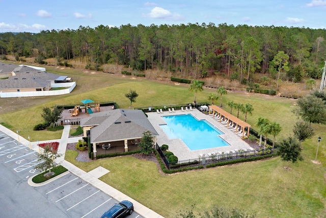 view of pool featuring a patio area