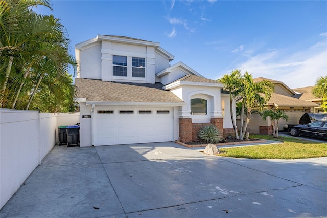 view of front of house with a garage