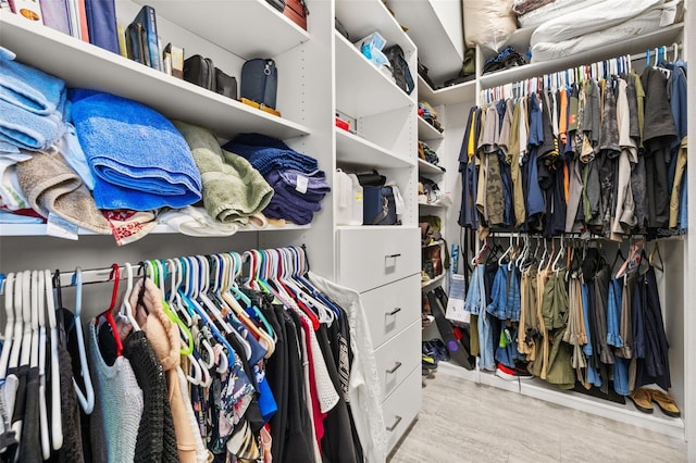 view of walk in closet