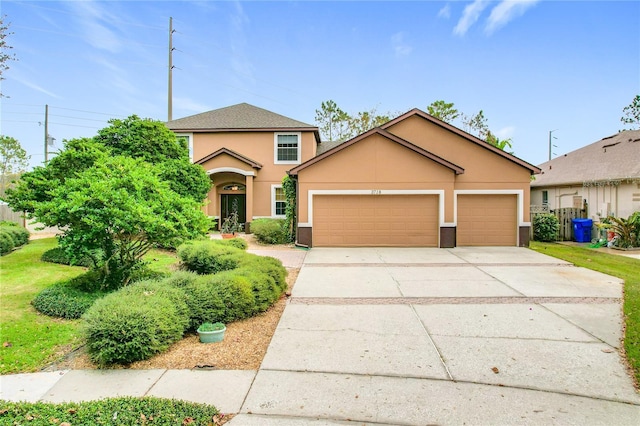 view of front of property featuring a garage