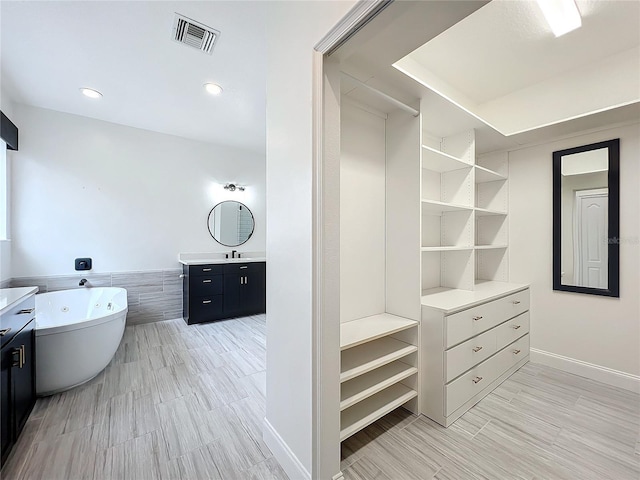 walk in closet featuring sink