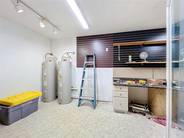 interior space featuring electric water heater