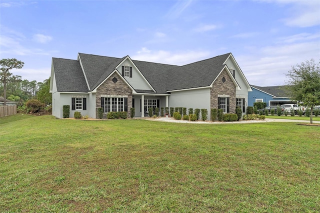 view of front of house with a front lawn