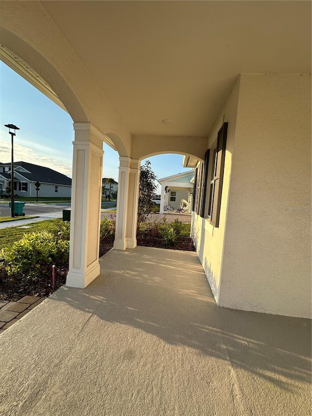 view of patio / terrace featuring a residential view