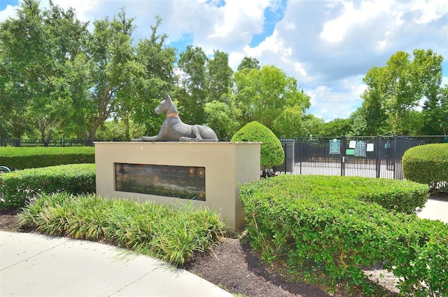 view of community sign