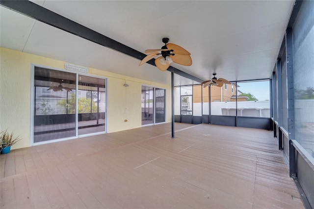 view of unfurnished sunroom