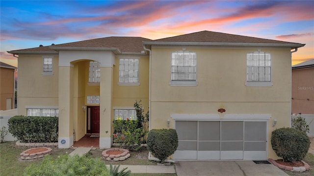 view of front facade with a garage