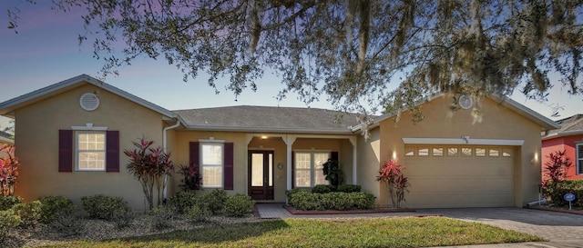 ranch-style house with a garage