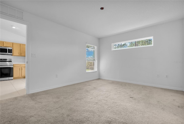 carpeted empty room featuring plenty of natural light