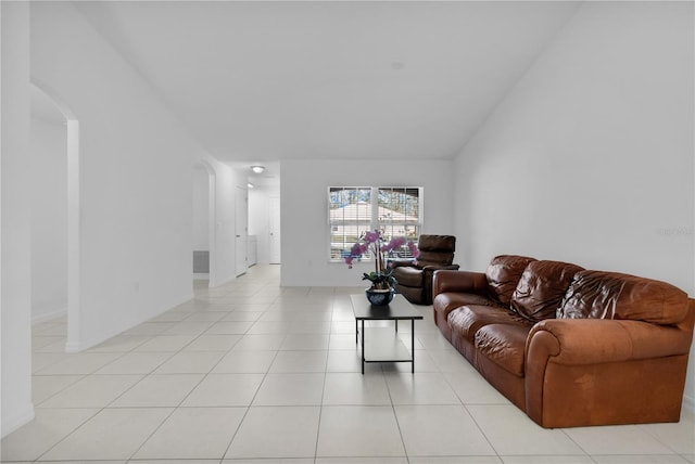 view of tiled living room