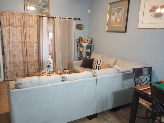 living room featuring hardwood / wood-style flooring